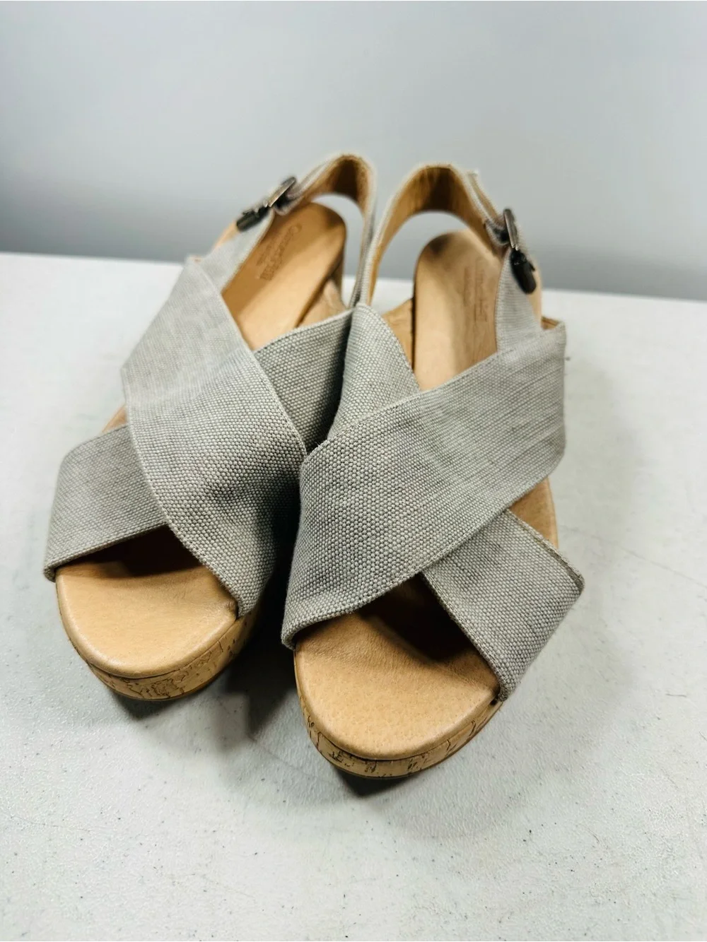 Garnet Hill  Wedges Sandals  Women’s Sz 38-7  Made Italy